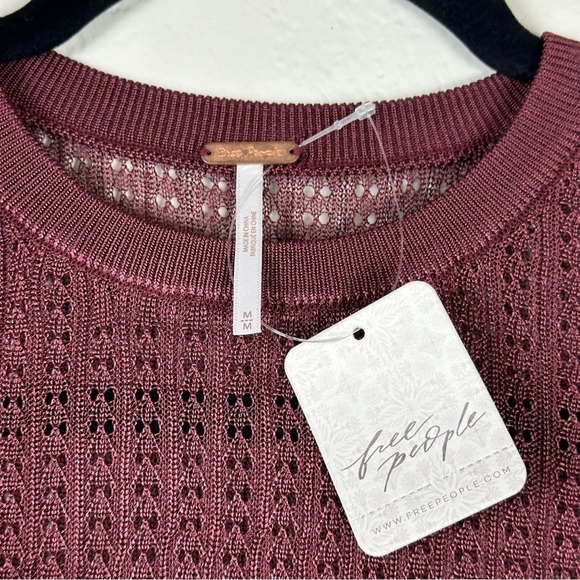 Free People H20 Crew Pullover Raw Garnet Size Medium - Picture 12 of 14